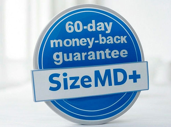 60-day money-back guarantee when you buy SizeMD+ gummies